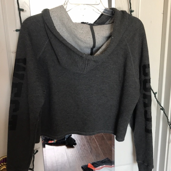 Dark grey cropped sweatshirt - Picture 2 of 4